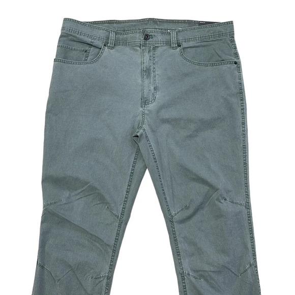 Eddie Bauer Jeans NWT Flex Diamond Dobby Green Slim Size 38x30 - Picture 2 of 12